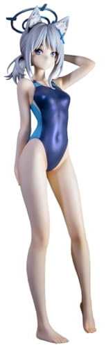 Jilijia Anime Blue Archivfigur Statue Shiroko Sunaokami Badeanzug Version Stehposition Modell PVC Desktop Ornamente Geschenk 23 cm