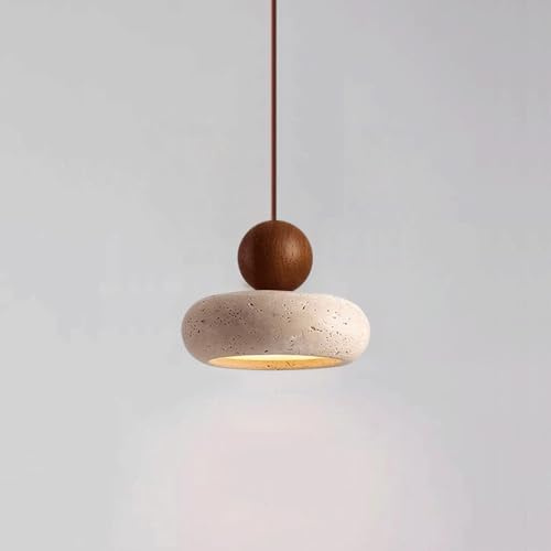 jqgxfc Petite Suspension en travertin Jaune, Style Wabi-Sabi, éclairage de Chevet Suspendu, Lustre, Salle à Manger, Bar, Cuisine, îlot de Plafond, plafonniers LED Vintage, 3000 K – Lumières Chaudes