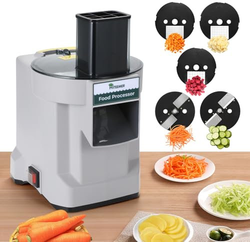 Hiteemer Picador eléctrico 5 en 1, cortador multifuncional de verduras, cortador de verduras, cortador automático para trituradora de cebolla, cortador de papas, procesador vegetal, uso doméstico