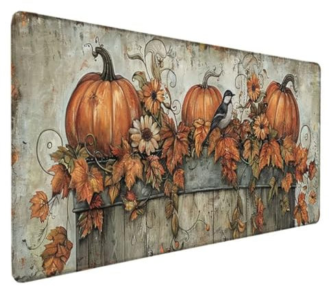 Tapis de Souris XXL 700x300x3MM, Tapis de Souris Gamer Jaune Tapis de Bureau Oiseau Mouse Pad Antidérapant Étanche, Bords Cousus Tapis de Bureau Gaming pour la Bureau, Jeux, Maison Déco Cadeau G-2