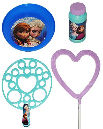 alles-meine.de GmbH Seifenblasen Set die Eiskönigin - Frozen - für kleine & XXL Seifenblasen - Herzen - + Frisbee Scheibe - Wurfscheibe + Seifenblasenstäbe + Nachfüllflasche ..