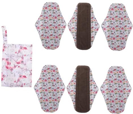 Ipetboom 6stücke Wiederverwendbare Waschbare Stoffbinden Mit Aufbewahrungstasche Sanfte Baumwollmaterialien Atmungsaktiv Für Menstruation Und Komfortabel