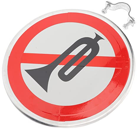 SOLUSTRE Panneau Interdiction De Klaxon Signalisation Réfléchissante Pour Décoration De Jardin Avertissement No Horn