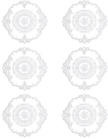 sourcing map 6Pcs Retro Lace Placemats, French Crochet Doilies Round Embroidered Hollow Cup Vase Table Mat for Dining Table Kitchen Party 11.02x11.02inch, Pure White