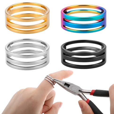 BOHUIZ 4 herramientas de apertura de anillo de salto de acero inoxidable, abridor de anillos de flexión para accesorios de fabricación de joyas, proyectos de manualidades, anillos de flexión de acero
