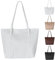 DEARBAG Handtasche Damen, Einfache PU-Leder-Tote-Shopper-Bag, Große Schultertasche mit Reißverschluss für Arbeit, Schule, Einkauf, Groß Genug für Ihre Einkäufe und Ihre Alltagsgegenstände (Weiß)