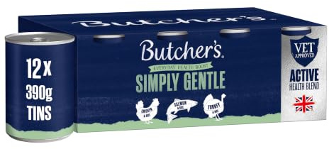Butcher's Complete Wet Can Adult Dog Food Simply Gentle Loaf Pack 12x390g | Complete & Balanced - British & Irish Farmed - High Quality Protein - Contains Chicken, Salmon & Turkey Recipes