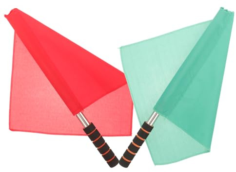 Gatuida 2 Stück Schiedsrichter Flaggen Teilig Fußball Signalflaggen mit Rutschfestem Griff Langlebig für Wettkampf und Sportplätze Geeignet Fußball Schiedsrichter Zubehör