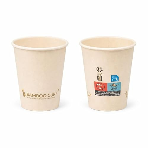 BeFreeX - Vasos desechables de cartón color natural | 4 oz (110 ml), 7 oz (200 ml), 8 oz (230 ml) | Packs de 200 y 400 uds | Para café, oficina, eventos y catering (8OZ - 230 ml - 200 uds)