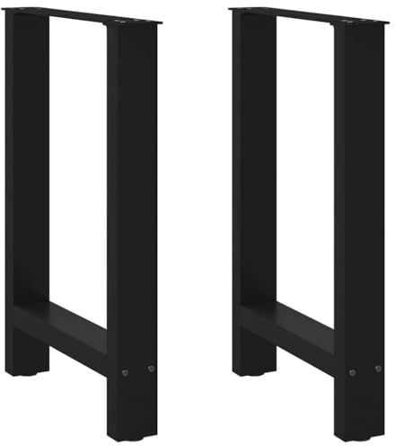 Owoxanthellate Pieds de table à manger, noirs, 50 x 72-73 cm, réglables en hauteur, nivelleur, acier, cuisine, salle à manger, bureau