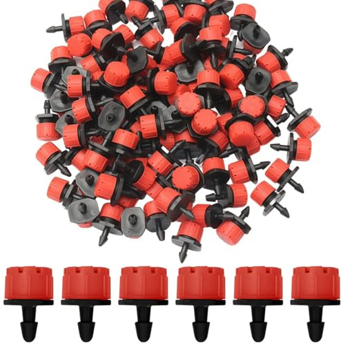 HAPZUR Gocciolatori Irrigazione a Goccia 100 Pezzi (4/7 mm), Regolabili e a Micro Flusso, per Orto, Giardino, Balcone, Sistema Fai da Te Salva Acqua