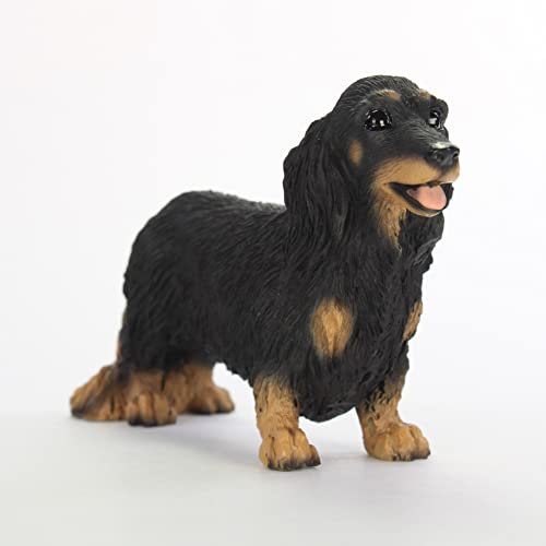 Unbekannt Langhaar Dackel schwarz Figur