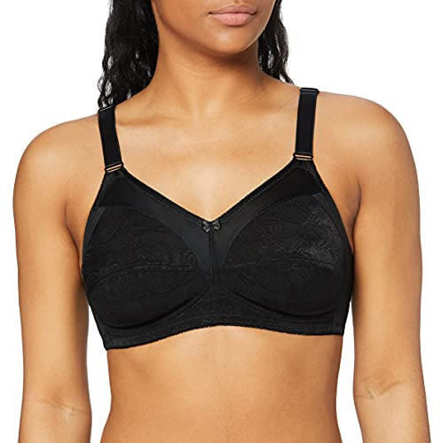 SASSA Soft-bh Jacquard - Soutien-gorge de tous les jours - Emboîtant - uni - Femme - Noir (Schwarz 00500) - FR: 120C (Taille fabricant: 105C)