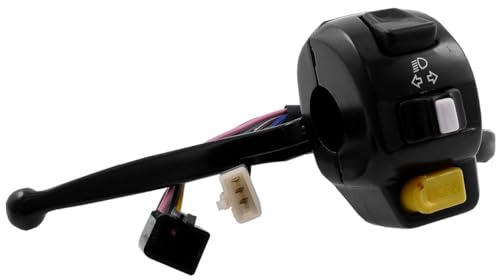 Bremsgriff/Schalter Einheit links kompatibel mit PGO Big Max und PGO Hot | Komplette linke Roller-Schaltereinheit, mit Tastschalter für Hupe, Fernlichtschalter und Blinkerregulatur links/rechts