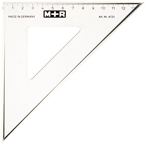 M+R 747200020 Winkel 45 Grad, 20 cm rauchtransparent Skala 13 cm