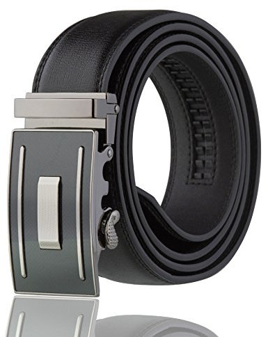 Imperial Men's Ratchet Leather Dress Belt (Gray w/silver buckle)