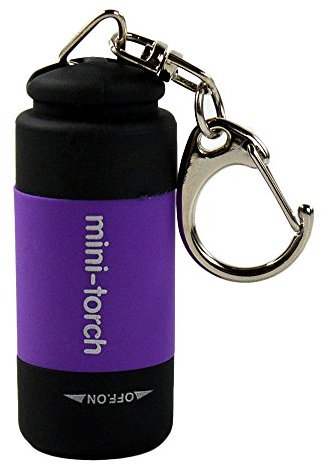 Szaerfa Mini USB recargable linterna LED antorcha linterna bolsillo llavero impermeable (Purple)