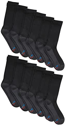 Hanes Men's Socks, X-Temp Cushioned Crew Socks, 12-Pack
