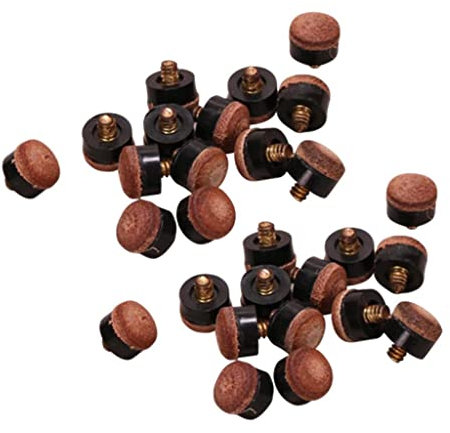 Sharplace 20 Stück Billardqueuespitzen einschraubbare Billardqueuespitzen 12 mm mit M8 Kunststoffgewinde Billardqueue Zubehör Set Queuespitzen Ersatzspitzen für Billardqueues Snooker Poolqueues
