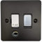 G&H FFB356-PC Flat Plate Matt Black 1 Gang Fused Spur 13A Switched & Flex Outlet