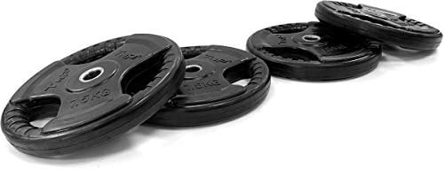TnP Fitness Standard 1 TriGrip Weight Plates Rubber Coated Cast Iron Weights Plate – Tri Grip Radial – 7.5KG Quad TriGrip Disc