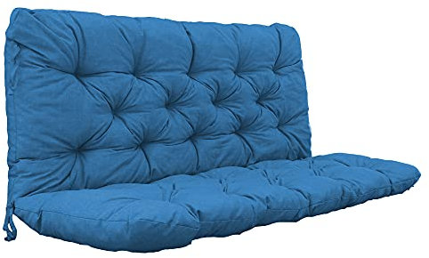 Auflagen 2er Bankkissen Bankauflage 120x98x8 cm hellblau