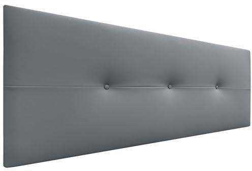 DHOME Cabecero de Polipiel o Tela AQUALINE Pro cabeceros Cabezal tapizado Cama Lujo (Polipiel Gris Ceniza, 160cm (Camas 150/160))