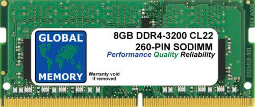 8GB DDR4 3200MHz PC4-25600 260-PIN SODIMM MEMORY RAM COMPATIBLE WITH LAPTOPS/NOTEBOOKS