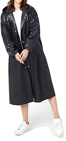 HYCOPROT 2er Pack Erwachsene Regenponcho EVA Wiederverwendbare lange Regenmantel Jacke mit Kapuze Kordelzug Ärmel zum Radfahren Wandern Reisen Outdoor Camping…