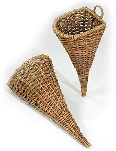 WEIDENPROFI Weidenkorb, Wandkorb spitze Weidentüte aus dunkler Weide, Größe (LxBxH): 18 x 23 x 48 cm, inkl. Henkel 55 cm hoch