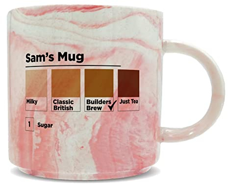 Hippowarehouse Personalised Your Name, Tea Colour, How Many sugars? - Guide Matching Chart Printed Mug Various Colour Options Ceramic Cup Kitchenware 11oz