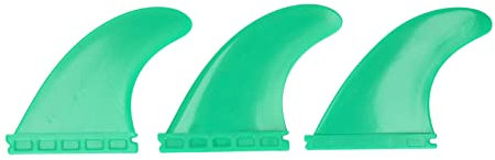SPYMINNPOO 3 teiliges Surfbrett Finnen, PVC verstärkte Surfboard Finnen Thruster Finnen Set Surf Finnen Futures FCS Surfzubehör für Stand Up Paddle Long Board(Grün)