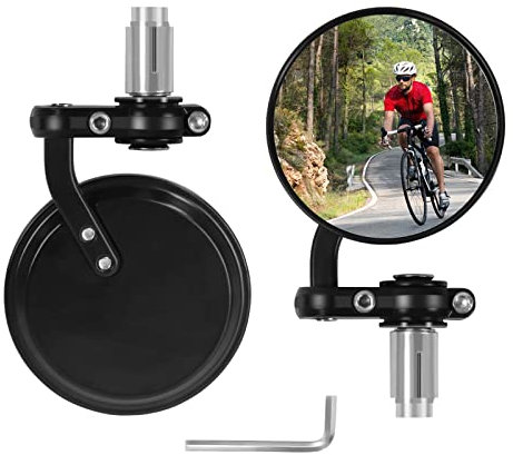 Lenkerendenspiegel Motorrad, Motorrad Spiegel 2 Stück Universal Motorrad Runde Rückspiegel, 360° Drehbar, 7/8 22mm Seitenspiegel Kompatibal mit Scooter Roller ATV MT07 MT09 Z750 Cb125R Z900