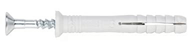 Würth 5521932 - Tasselli per unghie W-ND, testa svasata, 6 x 80, 100 tasselli per legno e lamiera, altezza di fissaggio 50, colore: grigio