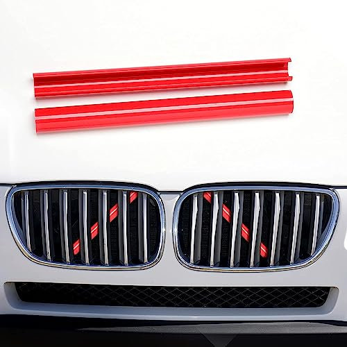AggAuto Front-Kühlergrille Einsätze, Grill Inserts, Kühlergrillstreifen für BMW X3 F25 G01, X4 G02, X5 G05 (Rot)