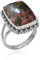 Veracity Jewelry 925 Sterling Silver Gemstone Statement Rings – Gift For Birthday Wedding Anniversary Mother's Day Ring – Vintage Boho Style Handmade Gifts (Unakite Jasper)
