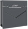 HOMCOM Cassetta Postale in Acciaio Zincato e Acciaio Inox con 2 Chiavi di Sicurezza, Cassetta delle Lettere con Fessura a V e Foro di Drenaggio, 37x10.5x37 cm, Grigio