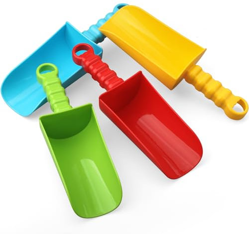 Dilabnda Premium Strand Sandschaufeln Spielzeug für Kinder Erwachsene, 22 cm Jumbo Sandschaufel Spaten für Kleinkinder Babys, robuste Kleinkind Gartengeräte Sandkasten Set zum Graben Reisen (4 Stück)