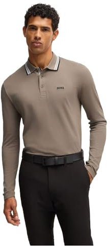 BOSS Hommes Plisy Polo en piqué de Coton avec Logo Contrastant