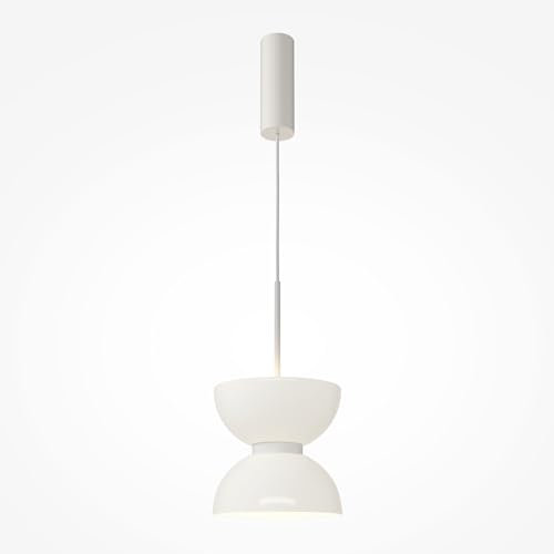 MAYTONI DECORATIVE LIGHTING Moderne LED-Pendelleuchte Kyoto Weiß Metallglas 1300 LM 3000K 11W für Wohnzimmer, Küche, Schlafzimmer, Esszimmer, Büro