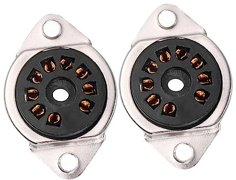 ifundom 3 Set Di Prese Per Valvole Per Amplificatore Per Chitarra 9 Prese Per Tubi Base Per Montaggio Su Telaio Per Amplificatore Audio Per Chitarra 2 Pezzi*3