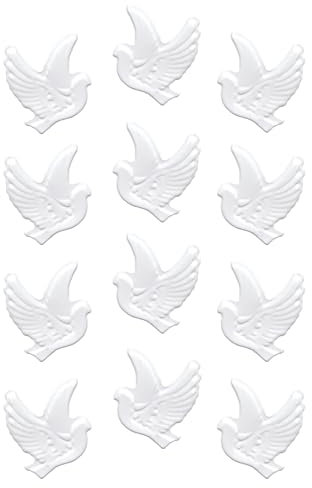 Oblique Unique® Tauben 3D Aufkleber Sticker Tischdeko für Taufe Kommunion Konfirmation Hochzeit Firmung Deko Junge Mädchen Verzierung