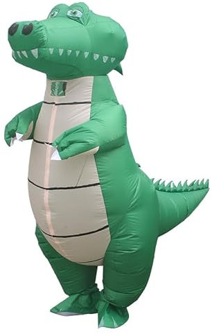 RHYTHMARTS Inflatable Crocodile Costume Air Blow Up Crocodile Costume Fancy Dress for Adult Halloween Costumes Christmas Carnival