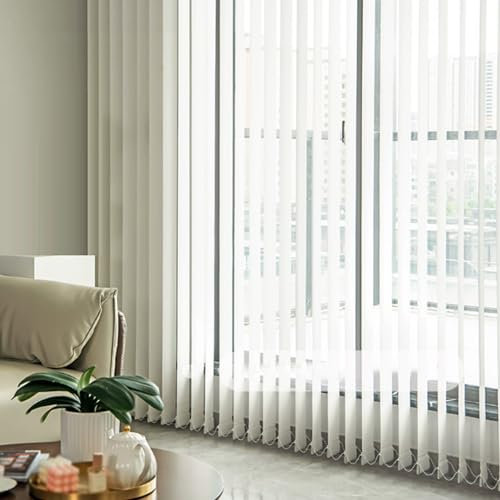 Blackout Vertical Blinds Fabric for Home Office Patio Door - Customizable Light Filtering Translucent Window Shades