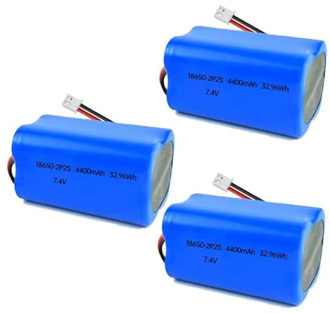 3Pcs 7.4V 4400mAh Li-ion Battery Pack RC Replacement Rechargeable Battery Pack Built-in 18650 * 4 Cell for Airplane DIY,Fishing lights,Doorbell,Handheld Fan,Radio,Speakers,etc.