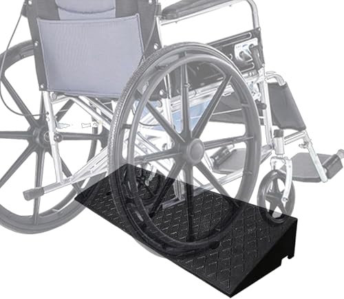 Schwellenrampe, Stufen-Türschwellenrampe für Rollstühle und Gehhilfen für ältere Menschen, rutschfeste Bordsteinauffahrrampen aus Gummi für PKW und LKW, Tragkraft 3 Tonnen (7 cm)