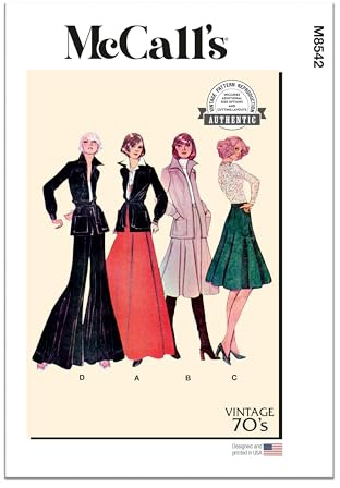 MCCALLS Sewing Patten M8542A Misses' Jacket, Skirt and Trousers A (6-8-10-12-14-16)