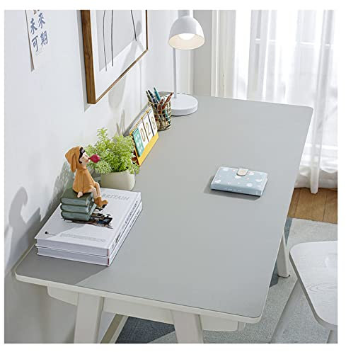 Leder-Schreibtischunterlage für Bürotisch, wasserdicht und abwischbar, extra großes Mauspad, einfacher Stil, Hellgrau (40 x 120 cm)