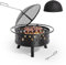 Xbro Brasero Exterior Jardin con Protector de Chispa,2 en 1 Barbacoa Brasero,Brasero Exterior con Cubierta Protectora Impermeable,Estufa Exterior,Camping Brasero,Fire Pit Medidas Ø 83 x 62 cm,Negro