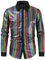 Bastwahl kleid glitzer,Metallic-Hemden Cosplay Knopfleistenshirt Pailletten Hemd 70er Outfit Langarm Disco Party Karneval Kostüm Freizeithemd Regular Fit Glitzer Glänzende